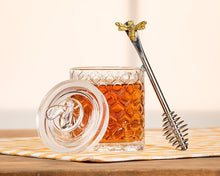 Load image into Gallery viewer, Honeycomb Jar with Bee on Sealed Lid
