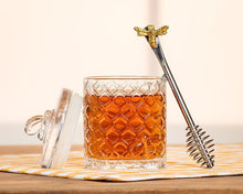 Load image into Gallery viewer, Honeycomb Jar with Bee on Sealed Lid
