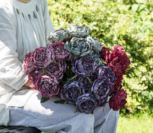 Load image into Gallery viewer, Open Peony Bouquet, Antiqued Purple
