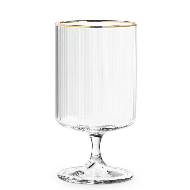 Tight Optic Water Glass, Gold Rim