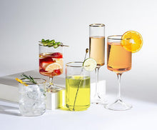 Load image into Gallery viewer, Tight Optic Water Glass, Gold Rim
