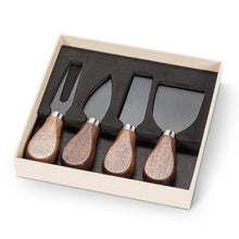 Load image into Gallery viewer, walnut Handled Cheese Knives, Set 4
