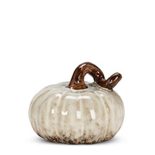Load image into Gallery viewer, Ivory Ceramic Pumpkin
