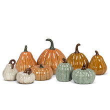 Load image into Gallery viewer, Sage Low Ceramic Pumpkin
