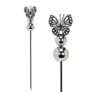 Butterfly Planter/Garden Stake with Gazing Ball