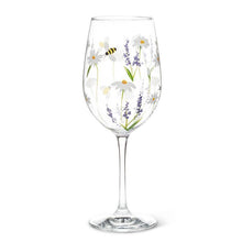 Load image into Gallery viewer, Lavender &amp; Bees Wine Glass
