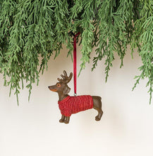 Load image into Gallery viewer, Festive Dress Dachshund Ornament
