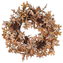 Load image into Gallery viewer, Oak Leaf + Pinecone Wreath
