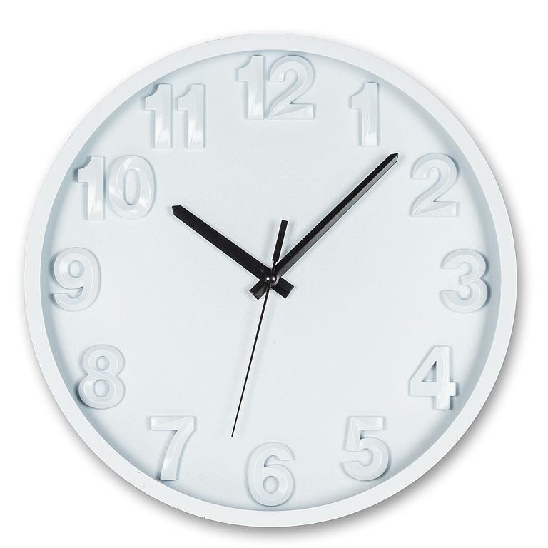 Bold Number Clock, White
