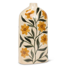 Load image into Gallery viewer, Yellow Floral Flat Vase
