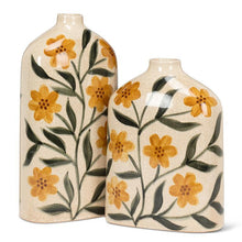Load image into Gallery viewer, Yellow Floral Flat Vase
