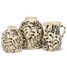 Load image into Gallery viewer, Green Frond Round Vase, Medium
