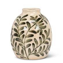 Load image into Gallery viewer, Green Frond Round Vase, Medium
