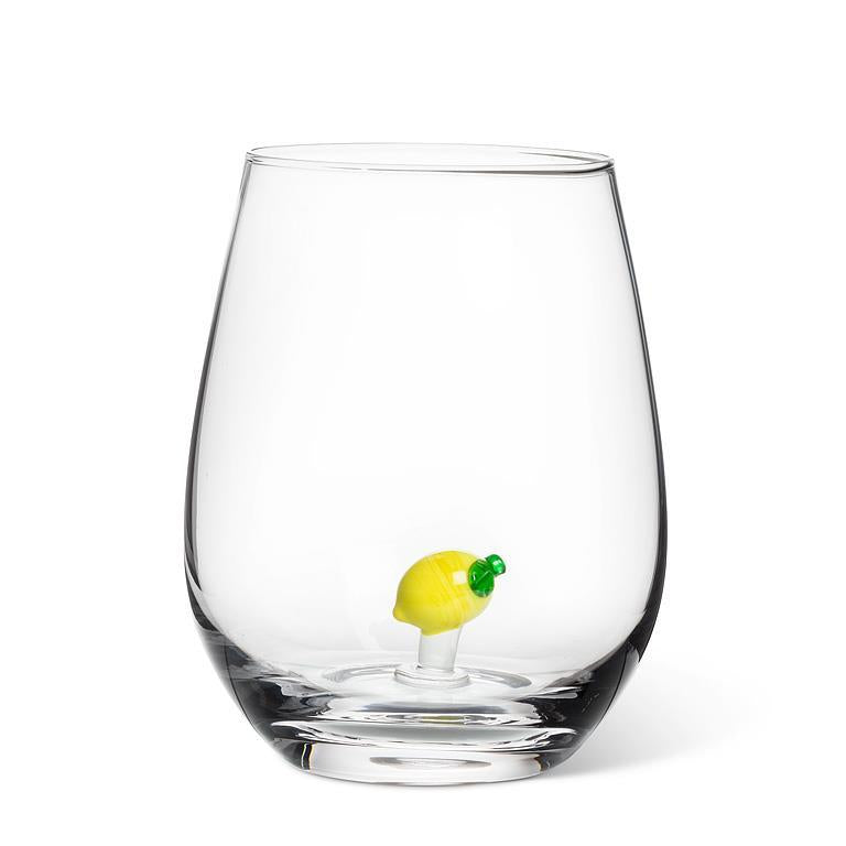 Lemon Icon Stemless Glass