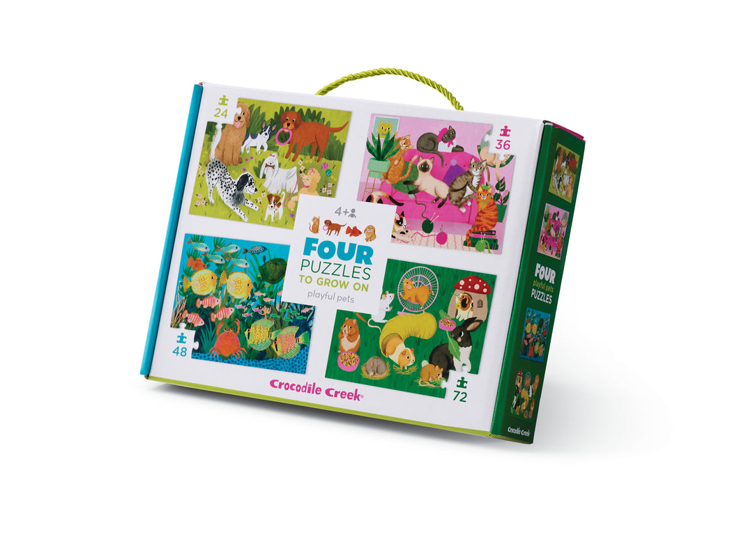 Crocodile Creek Playful Pets Four Puzzles