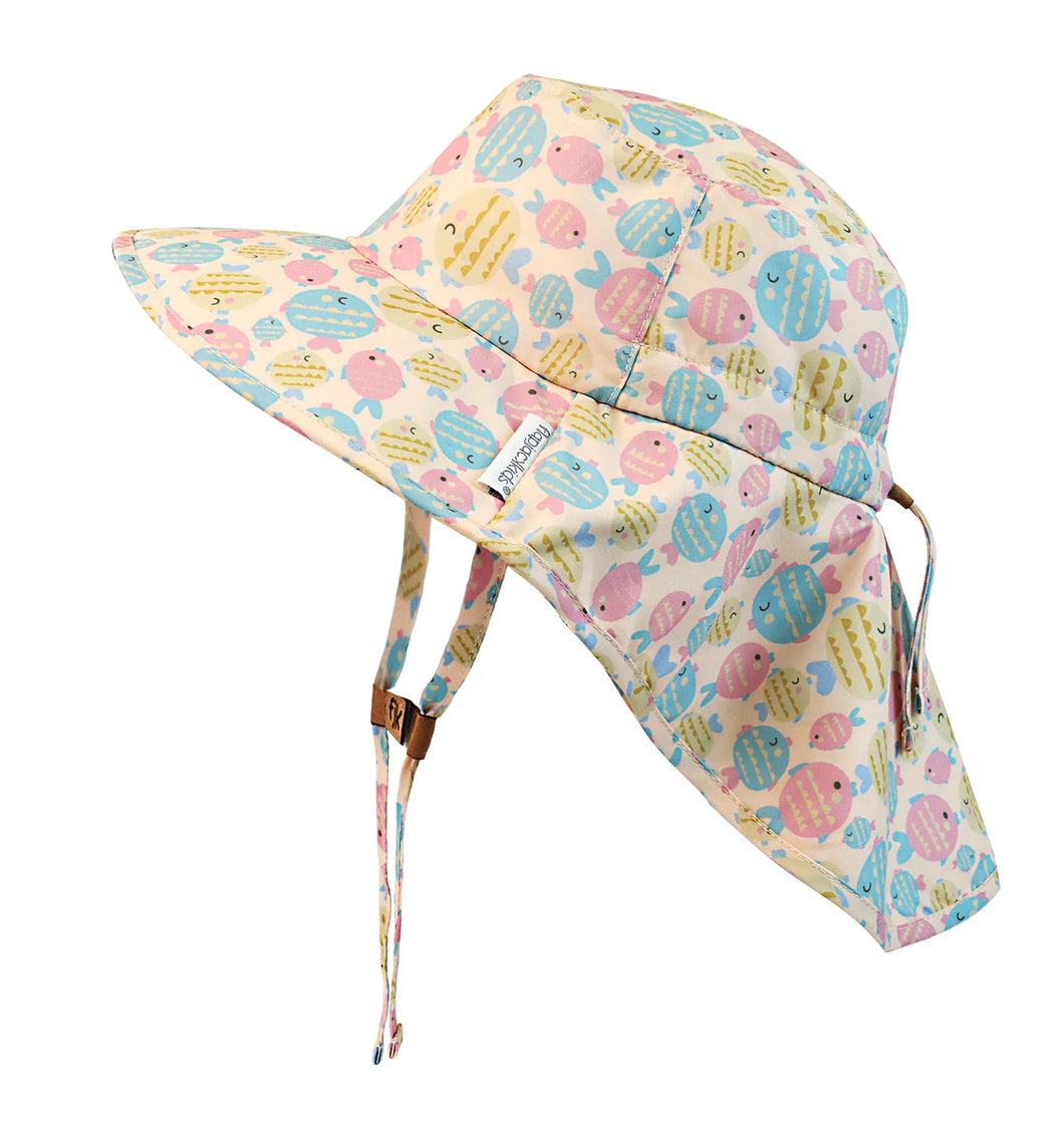 Kissing Fish Sun Hat with Neck Cape