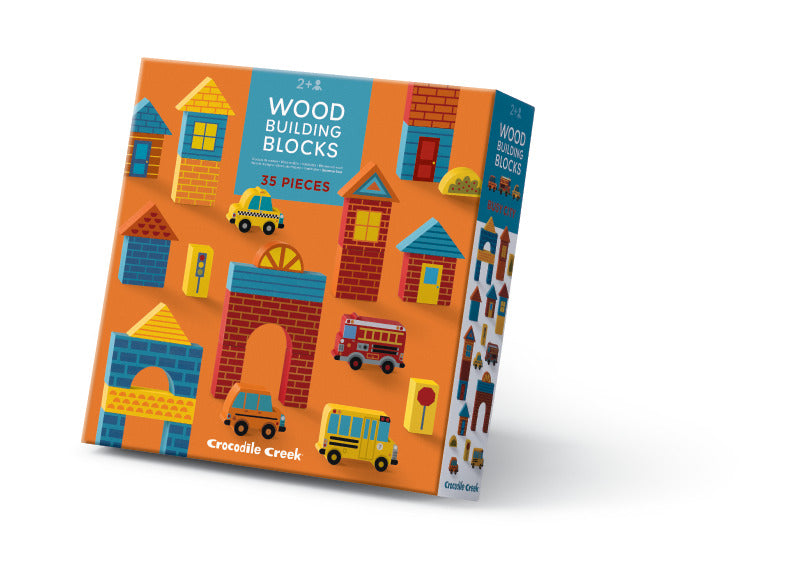 Crocodile Creek Busy City Deluxe Wood Block Set