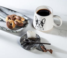 Load image into Gallery viewer, Round Spoon Rest/Dish with Loop, Black Marble
