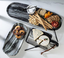 Load image into Gallery viewer, Round Spoon Rest/Dish with Loop, Black Marble
