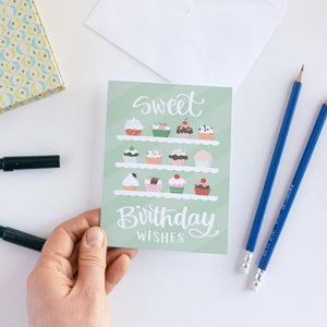 Sweet Birthday Wishes Cupcake Birthday Card