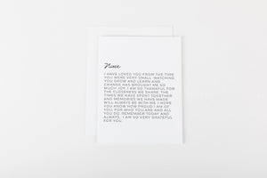 Dear Niece Card