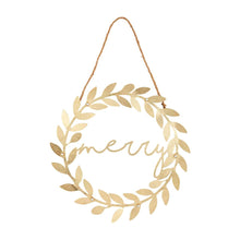 Load image into Gallery viewer, Merry Gold Wreath Hanger
