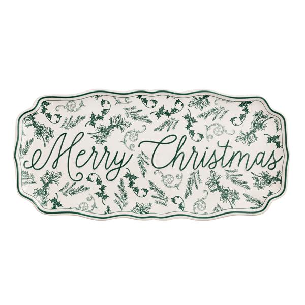 Merry Christmas Toile Tray