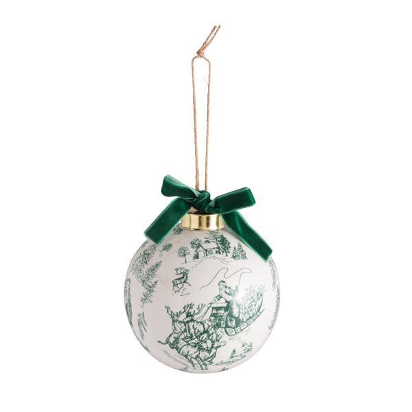 Green Toile Ornament