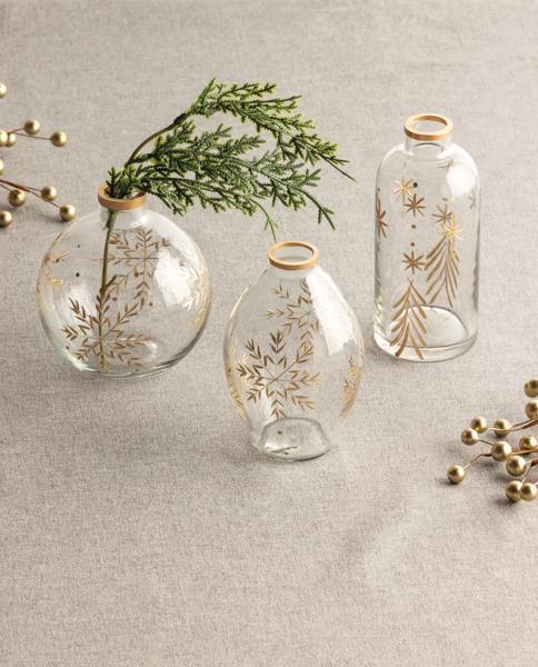 Gold Snowflake Vase