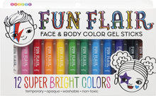 Load image into Gallery viewer, Fun Flair Face &amp; Body Color Gel Sticks Set of 12
