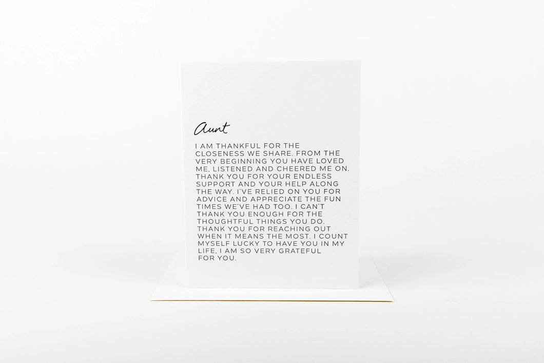 Dear Aunt Letterpress Card