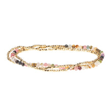 Load image into Gallery viewer, Delicate Stone Necklace/ Bracelet- Tourmaline &amp; Gold
