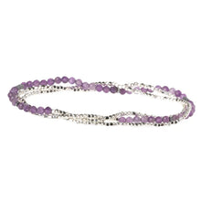 Load image into Gallery viewer, Delicate Stone Necklace/ Bracelet- Amethyst &amp; Silver
