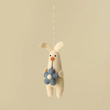 Load image into Gallery viewer, Blossom Bunny Felt Ornament, Blue
