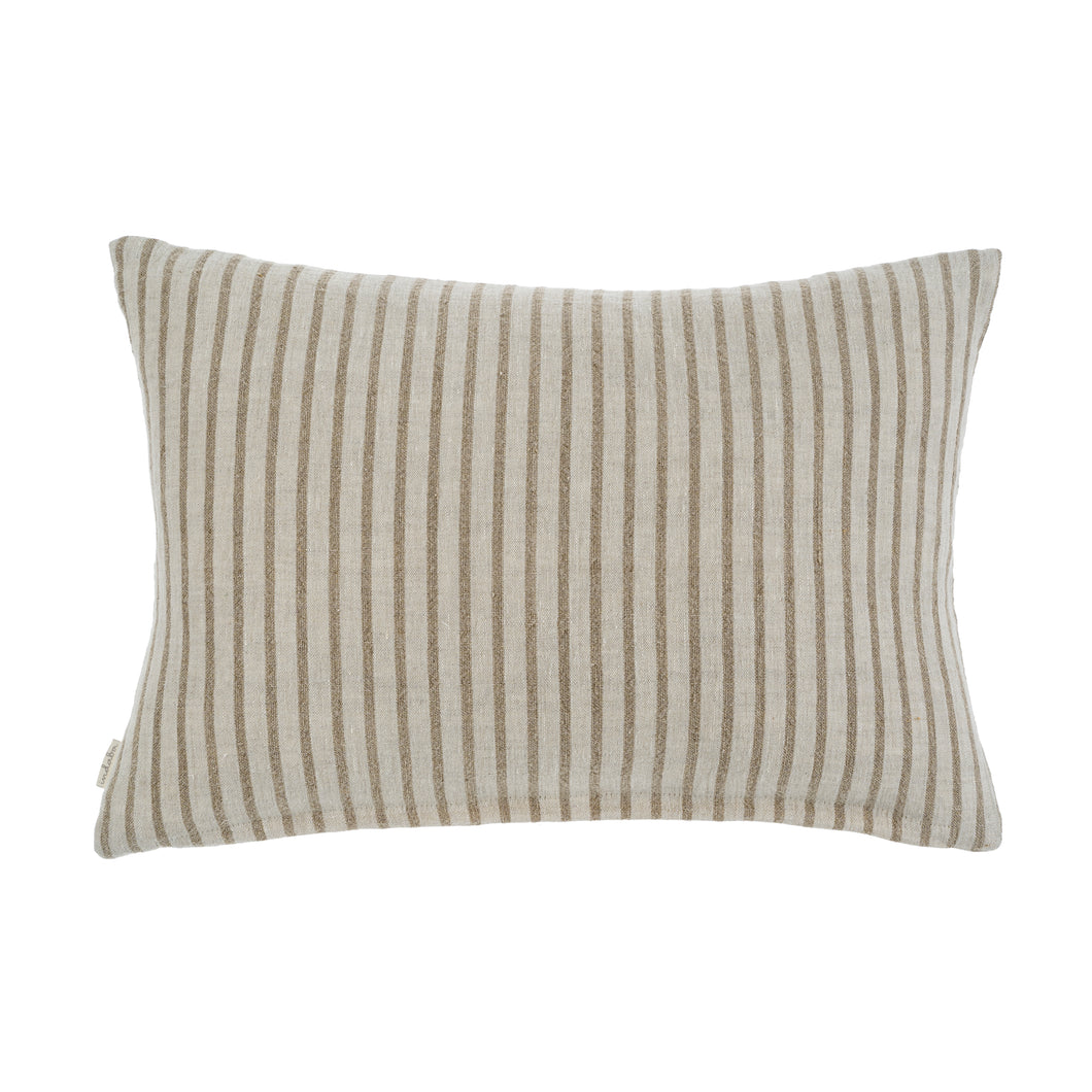 Pinstripe Linen Pillow, Natural