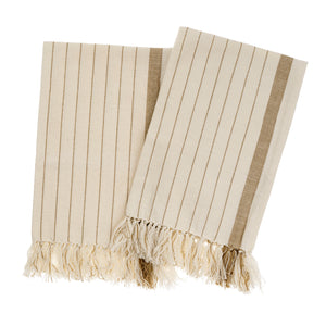 Pinstripe Hammam Hand Towel Warm Sand