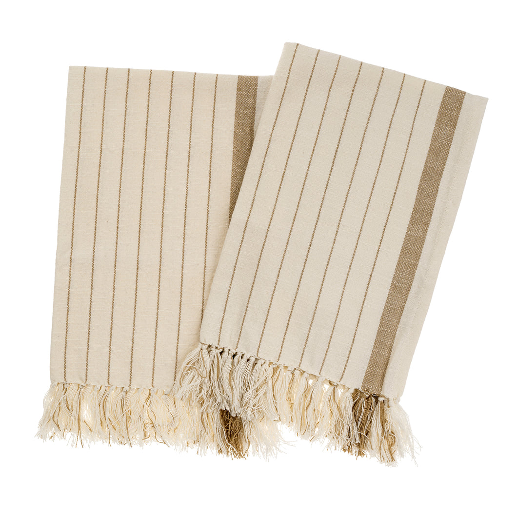 Pinstripe Hammam Hand Towel Warm Sand