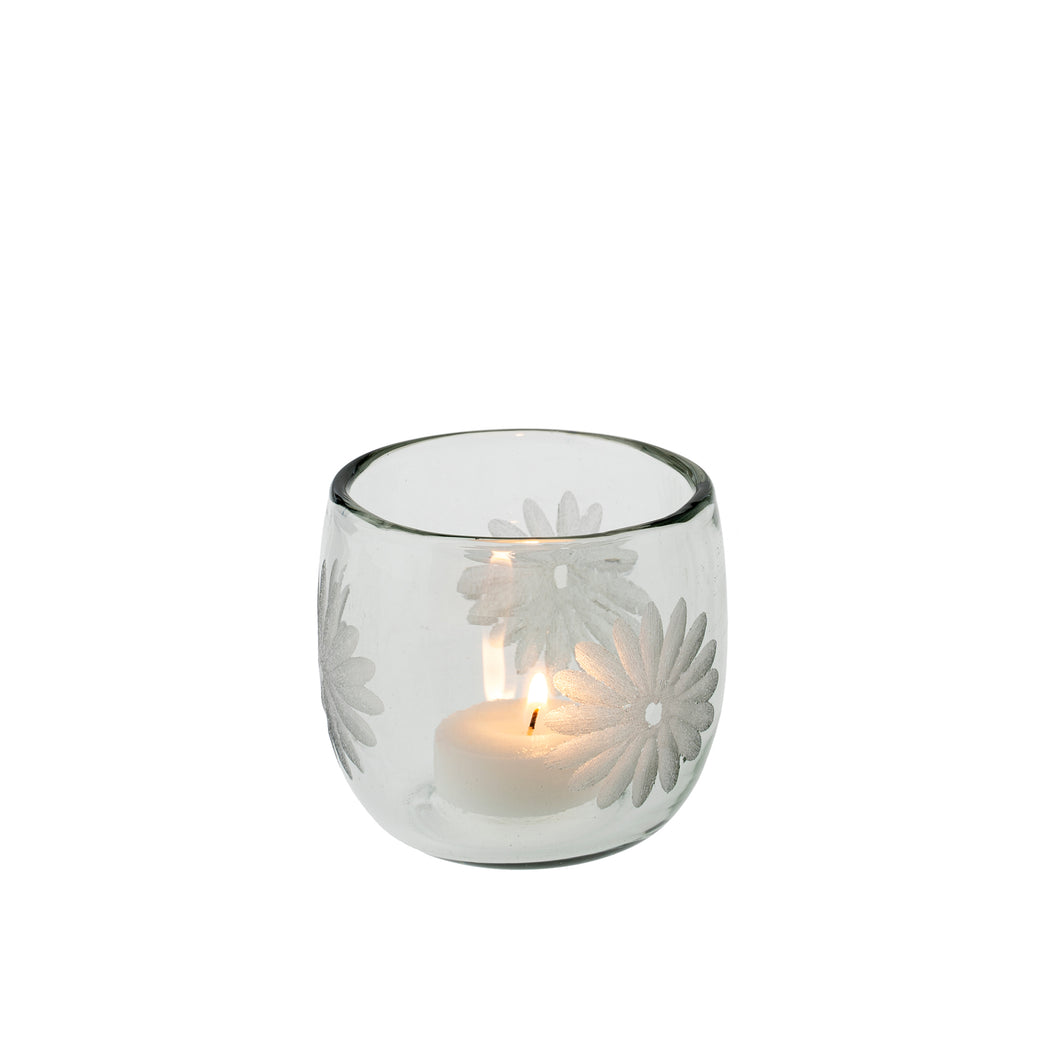 Daisy Glass Votive, Medium