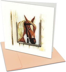 Horse in Stable Quilling Card