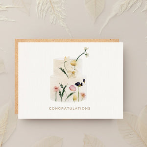 Floral Wedding Cake Card