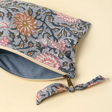 Load image into Gallery viewer, Block Print Pouch, Blue
