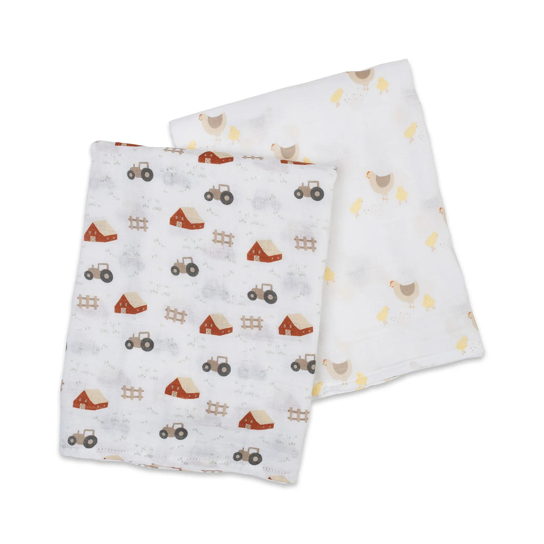 Barnyard & Hens Chicks - Cotton Swaddle 2 Pack