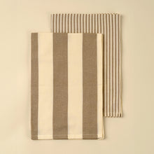 Load image into Gallery viewer, Hampton Striped Tea Towels, Stone, Set of 2
