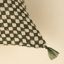 Load image into Gallery viewer, Block Print Check Pillow, Green
