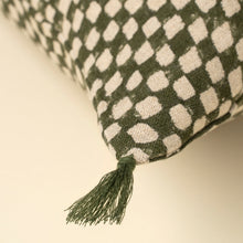 Load image into Gallery viewer, Block Print Check Pillow, Green
