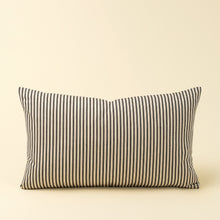 Load image into Gallery viewer, Black Ticking Lumbar Cushion, 21x12"
