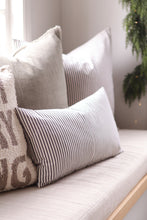 Load image into Gallery viewer, Black Ticking Lumbar Cushion, 21x12"
