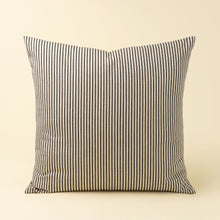 Load image into Gallery viewer, Black Ticking Cushion, 24x24"
