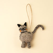 Load image into Gallery viewer, Curious Cat Felt Ornament, Grey

