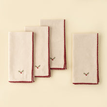 Load image into Gallery viewer, Holly Embroidered Napkins
